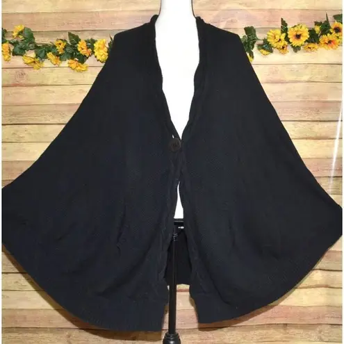 UGG Angeline XL Cape Poncho Ladies Black Cable Knit Sweater Arm Holes Pockets