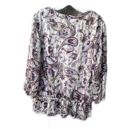 Dress Barn  size XL oversized pleated paisley feminine top