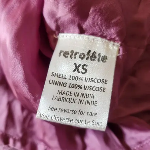 Retrofete Grace Sequin Dress in Purple Size XS Long Sleeve Mini Key Hole