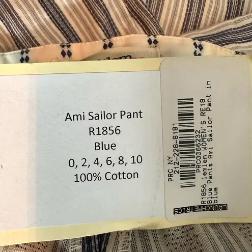 Lemlem Ami Sailor Stripe Wide Leg Pants Size 4 Blue White