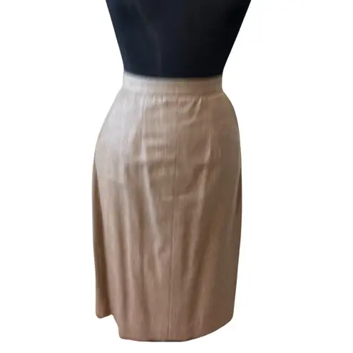 Vintage 80s Brown Blazer Gold Button Midi Skirt Suit Van Julian 6 Single Breast Tan