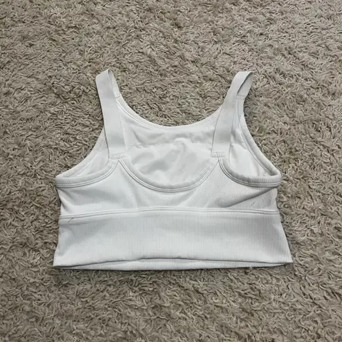 Aerie Offline By  White Ribbed Sport Bra Size Medium