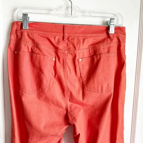 Lafayette 148  New York Orange Mercer Skinny Ankle Pants Slacks Peach Rose Size 6