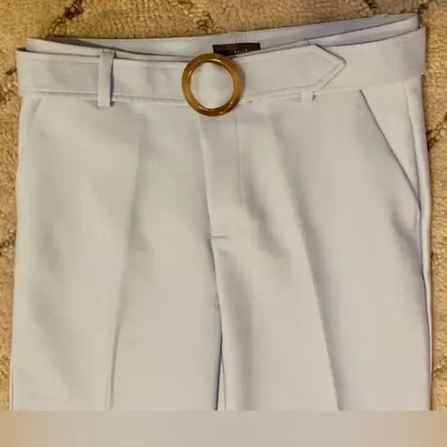 Derek Lam Crosby Light Blue Wide-Leg Cropped Pants