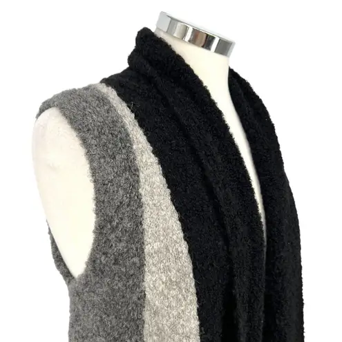 The Alpaca Guy Sleeveless Colorblock Vest Lounge Duster Gray Black One Size Size undefined