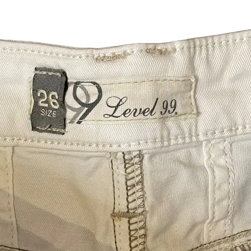 Level 99 Anthropologie Denim Shorts Size 26 White Stretch‎ Blend Womens 29X6