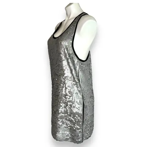 Elizabeth and James Tank Dress Silver Marla Sequins Above Knee Small Night Out