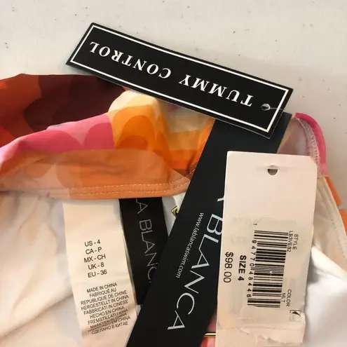 La Blanca Floral Rhythm One Shoulder Keyhole Tankini Top Floral White 4