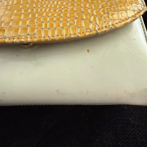 Vintage Faux Snakeskin Crossbody Purse Yellow