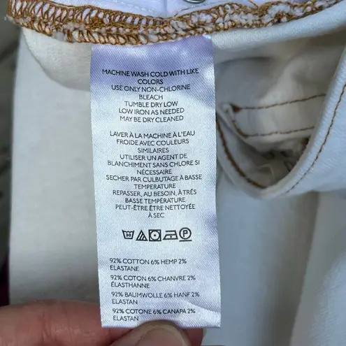 Anthropologie Pilcro Seamed Taper High Rise Straight Leg Jeans White Size 27