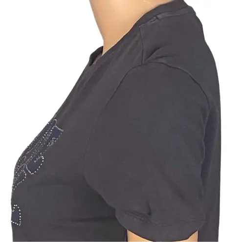 Desigual dark grey tee with LOVE DSGL trimmed in tiny crystals Medium VGUC