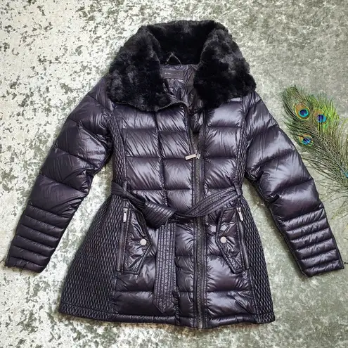 BCBGMAXAZRIA Black Adela Down & Feather Puffer