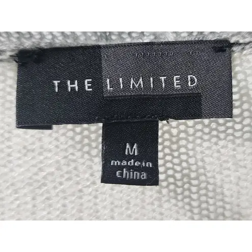 The Limited  Draped Cardigan Open Front Lightweight Gray Cream Size M‎