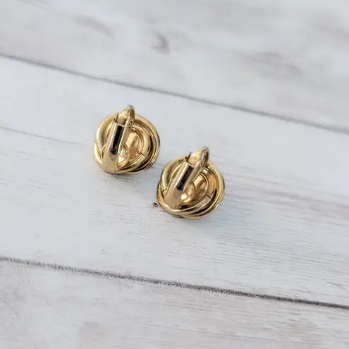 Vintage Clip On Earrings Gold Tone & Faux Pearl