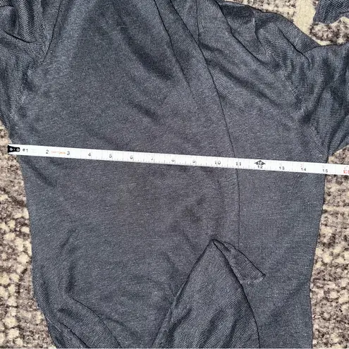 Line Women’s Size M Charcoal Gray Linen 3/4 Length Open Front Knit Cardigan Size M