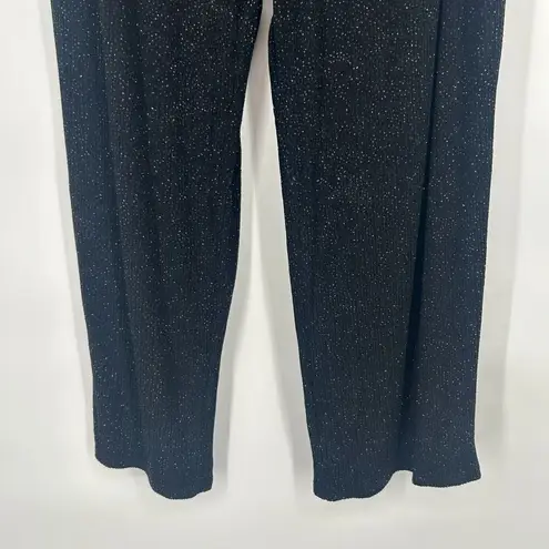 Onyx Nite  By Wendye Chaitin Black Shimmer Pants Pull On Wide Leg Evening Sz 18