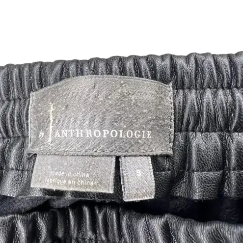 Anthropologie  Women's Small Black Sleek Faux Leather‎ Elastic Waist Joggers