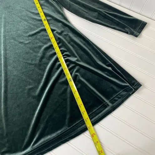 DG2 by Diane Gilman Y2K Green Velour Turtleneck Long Sleeve Mini Dress Size M Size M