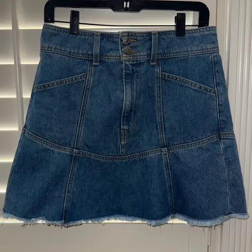 Veronica Beard Lavelle Seamed Denim Mini Skirt Size 8