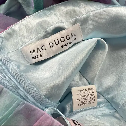 Mac Duggal NWT Floral Print Asymmetrical Halter Neck Tiered Gown