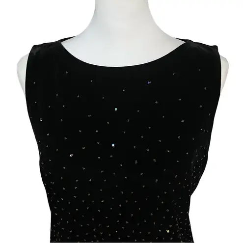 Vintage 90s NWT Black Velvet Gold Beaded Going Out Top. M/L. Fairy Whimsigoth Size L