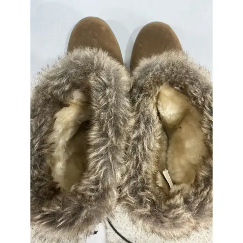 Womans Minnie Tonka 80083 Size 8 M Brown Suede Lined Pull On Ankle Boots