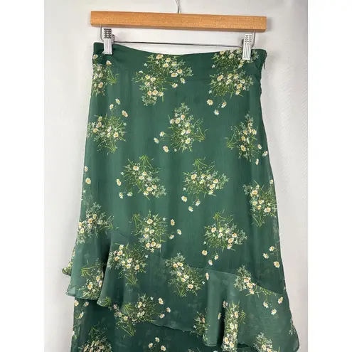 Women’s Mi Ami Small Dark Green Maxi Skirt with Floral Design Size undefined