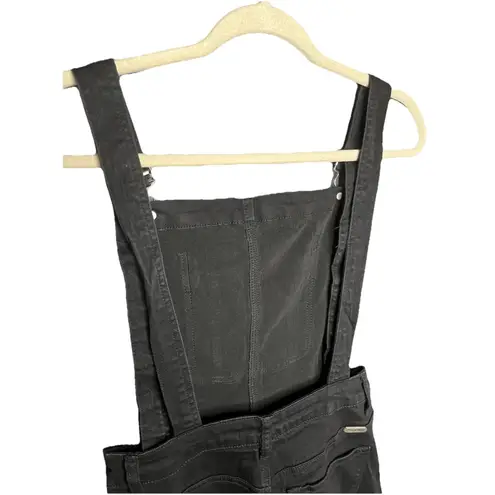 KanCan Denim Overalls Shorts Stretch Black Cotton Blend Women Size XS