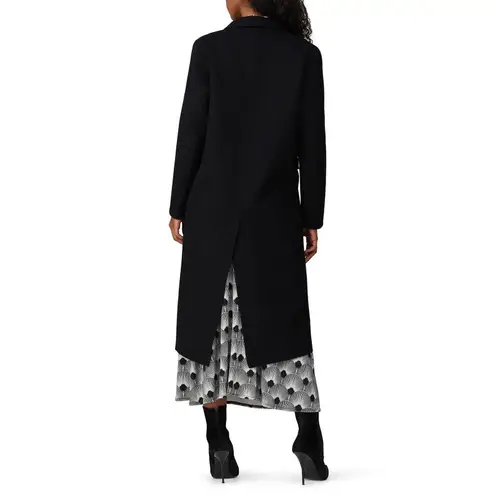Rabanne Black Three Button Wool Long Sleeve Longline Winter Coat Size 4