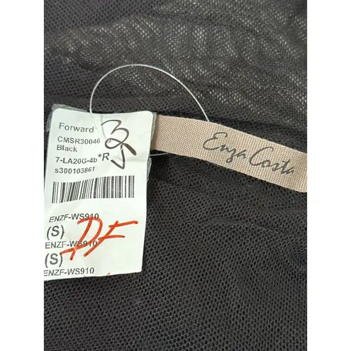 Enza Costa Long Sleeve Slash Top in Black Small New Womens Long Sleeve Blouse