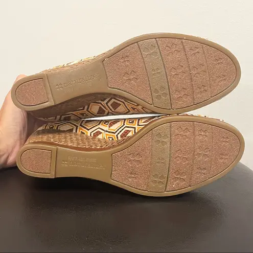 Naturalizer Vanilla Narlene Open Toe Wedge Heels NIB 8N 8 Narrow Cream Brown