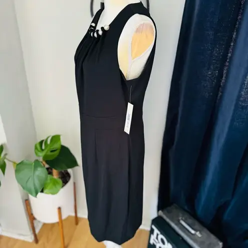 Eliza J Faux Pearl Sleeveless Shift Dress Classic Little Black Dress Size 12 NWT