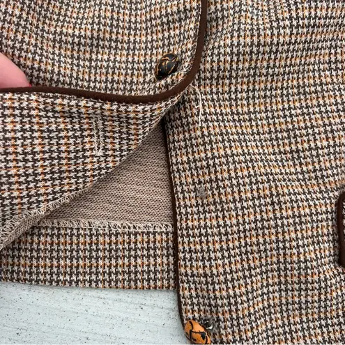 Vintage 60s Douglas Make Brown Tweed Houndstooth Vest Small?