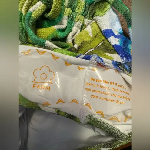 Farm Rio Tropical Fresh Faux Wrap One-Piece Swimsuit, Size large, $195