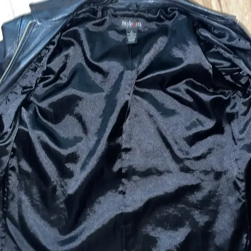 Style & co. S leather jacket repaired pls read. Black