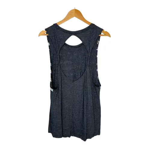 Bcg American Flag Tank Top Patriotic Sleeveless Cutout Back Blue Women Size XL