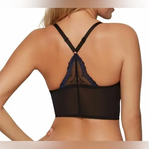 Gossard 7718 Superboost Lace Deep V Underwire Bralette Black/Blue 38H Black Size undefined