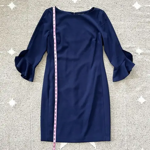 Karl Lagerfeld Paris Navy Scuba Crepe Sheath Dress Size 6