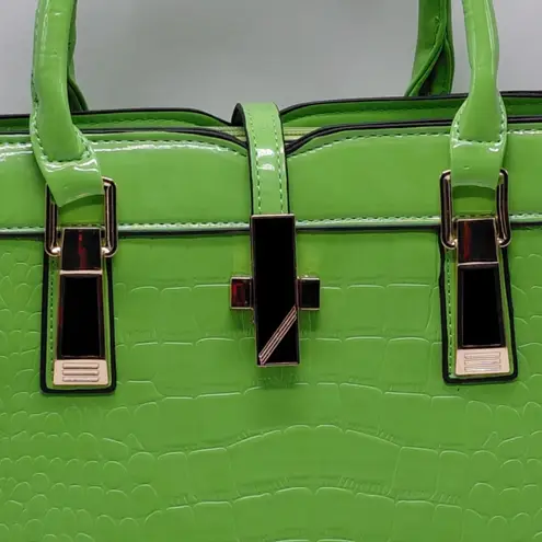 Hernan Bag Collection Women's Shoulder Bag Handbag Purse Croc Embossed Purse Green