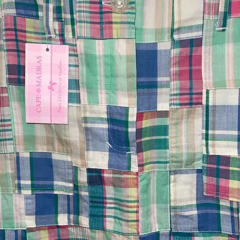 Cape Madras Cotton Plaid Patchwork Skort Preppy Golf NWT Size 2 Blue