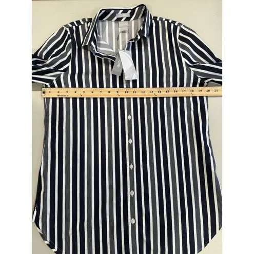 Chico's NEW  Shirt Womens Small No Iron Chic Stretch Workwear Quiet Luxury Career