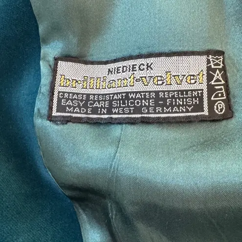 Leslie Fay Vintage ‘80s Personal () Teal Niedieck Velvet Collarless Blazer