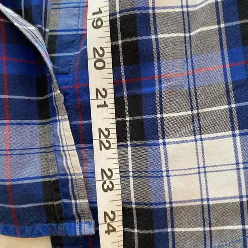 IZOD Blue & White Plaid Long Sleeve Button Up Shirt XS