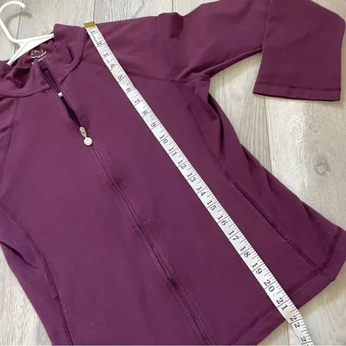 Beyond Yoga On the Go Mock Neck Jacket Purple (Small) full zip athleisure gym
