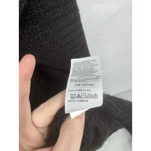 Gap  Wool Blend Open Front Cardigan Women XL Black Minimalist Casual Fall Winter‎