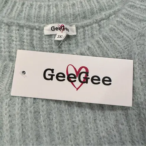 GeeGee Women's Light Mint Green/Blue Knit Sweater