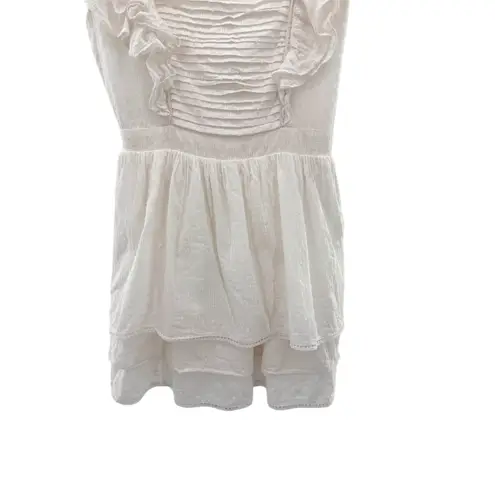 MAJORELLE White Ruffle Smocked Mini Dress Cottagecore Milkmaid Boho Girly S
