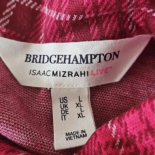 Isaac Mizrahi Plaid Jacquard Mock Neck Dress with Flounce Hem - Size Large (NWT)