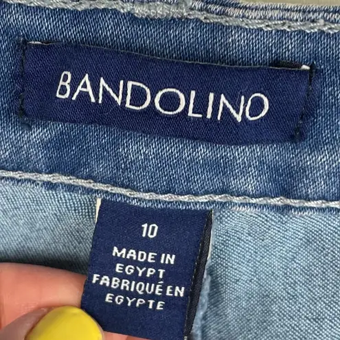 Bandolino Selene Skinny Capri Jeans Women's Size 10 Button Cuff Ankle Light Wash