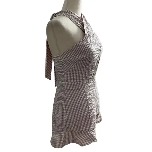 Intermix Women Size 0 Seersucker Halter Romper Mauve (1-347)
